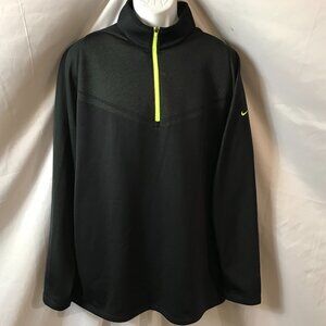 Nike Dri-Fit Two Tone Black Lime Green Activewear Athletic Sport Cut Pullover
